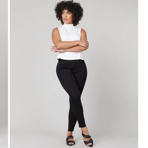 Ankle Skinny Jeans, Clean Black 1X Tall